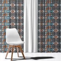 African Ndebele Traditional Attire Window Curtain White Ndebele Stripe