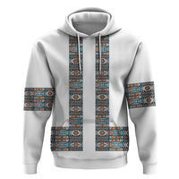 African Ndebele Traditional Attire Zip Hoodie White Ndebele Stripe