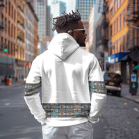 African Ndebele Traditional Attire Zip Hoodie White Ndebele Stripe