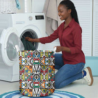 African Geometric Ndebele Patterns Laundry Basket