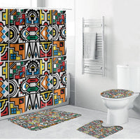African Geometric Ndebele Patterns Bathroom Set