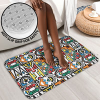 African Geometric Ndebele Patterns Bathroom Set