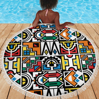 African Geometric Ndebele Patterns Beach Blanket