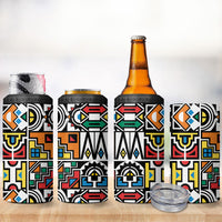 African Geometric Ndebele Patterns 4 in 1 Can Cooler Tumbler