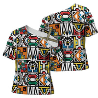 African Geometric Ndebele Patterns Cross Shoulder Shirt