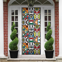 African Geometric Ndebele Patterns Door Cover