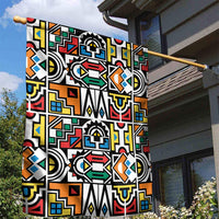 African Geometric Ndebele Patterns Garden Flag