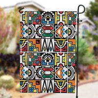 African Geometric Ndebele Patterns Garden Flag