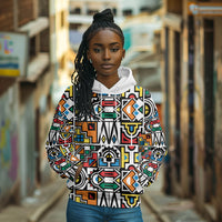 African Geometric Ndebele Patterns Hoodie