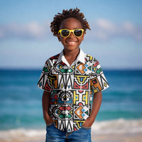 African Geometric Ndebele Patterns Kid Hawaiian Shirt