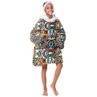 African Geometric Ndebele Patterns Kid Wearable Blanket Hoodie