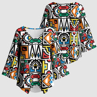 African Geometric Ndebele Patterns Kimono Sleeve Blouse