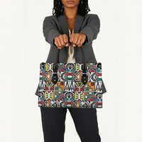 African Geometric Ndebele Patterns Leather Bag