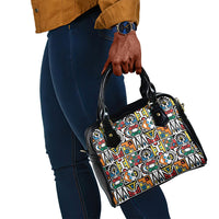 African Geometric Ndebele Patterns Shoulder Handbag