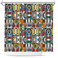 African Geometric Ndebele Patterns Shower Curtain