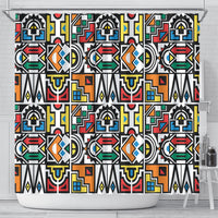 African Geometric Ndebele Patterns Shower Curtain
