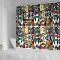 African Geometric Ndebele Patterns Shower Curtain