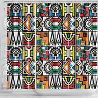 African Geometric Ndebele Patterns Shower Curtain