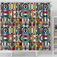 African Geometric Ndebele Patterns Shower Curtain
