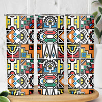 African Geometric Ndebele Patterns Skinny Tumbler