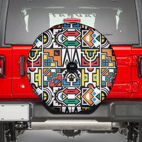 African Geometric Ndebele Patterns Spare Tire Cover