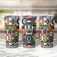 African Geometric Ndebele Patterns Tumbler Cup