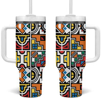 African Geometric Ndebele Patterns Tumbler With Handle