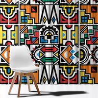 African Geometric Ndebele Patterns Window Curtain
