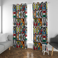 African Geometric Ndebele Patterns Window Curtain