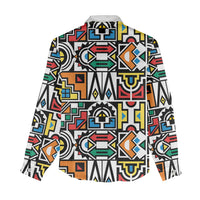 African Geometric Ndebele Patterns Women Casual Shirt