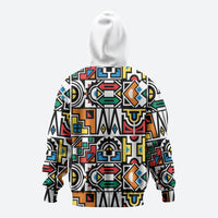 African Geometric Ndebele Patterns Zip Hoodie