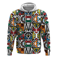 African Geometric Ndebele Patterns Zip Hoodie
