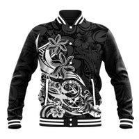 Polynesian Sunset Plumeria Baseball Jacket Pacific Island Tribal Black Style LT9 - Wonder Print Shop