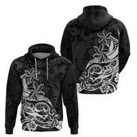 Polynesian Sunset Plumeria Hoodie Pacific Island Tribal Black Style - Wonder Print Shop