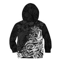 Polynesian Sunset Plumeria Kid Hoodie Pacific Island Tribal Black Style - Wonder Print Shop
