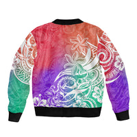 Polynesian Sunset Plumeria Bomber Jacket Pacific Island Tribal Blossom Style LT9 - Wonder Print Shop