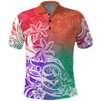 Polynesian Sunset Plumeria Polo Shirt Pacific Island Tribal Blossom Style - Wonder Print Shop