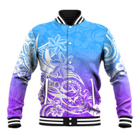 Polynesian Sunset Plumeria Baseball Jacket Pacific Island Tribal Blue Style LT9 - Wonder Print Shop
