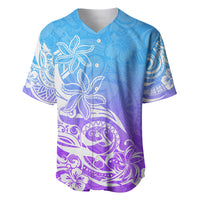 Polynesian Sunset Plumeria Baseball Jersey Pacific Island Tribal Blue Style LT9 - Wonder Print Shop