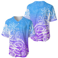 Polynesian Sunset Plumeria Baseball Jersey Pacific Island Tribal Blue Style LT9 - Wonder Print Shop