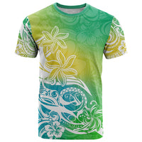 Polynesian Sunset Plumeria T Shirt Pacific Island Tribal Green Style - Wonder Print Shop