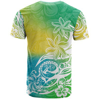 Polynesian Sunset Plumeria T Shirt Pacific Island Tribal Green Style - Wonder Print Shop