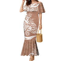 Polynesian Sunset Plumeria Mermaid Dress Pacific Island Tribal Nude Style - Wonder Print Shop