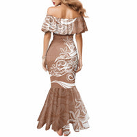 Polynesian Sunset Plumeria Mermaid Dress Pacific Island Tribal Nude Style - Wonder Print Shop