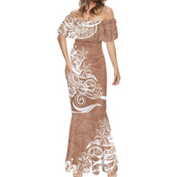 Polynesian Sunset Plumeria Mermaid Dress Pacific Island Tribal Nude Style - Wonder Print Shop
