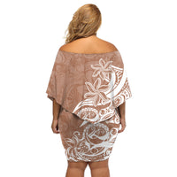 Polynesian Sunset Plumeria Off Shoulder Short Dress Pacific Island Tribal Nude Style - Wonder Print Shop
