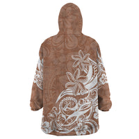 Polynesian Sunset Plumeria Wearable Blanket Hoodie Pacific Island Tribal Nude Style - Wonder Print Shop