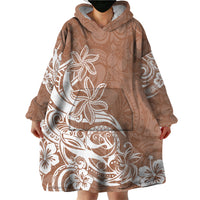 Polynesian Sunset Plumeria Wearable Blanket Hoodie Pacific Island Tribal Nude Style - Wonder Print Shop