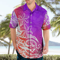 Polynesian Sunset Plumeria Hawaiian Shirt Pacific Island Tribal Purple Style - Wonder Print Shop