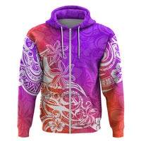 Polynesian Sunset Plumeria Hoodie Pacific Island Tribal Purple Style - Wonder Print Shop
